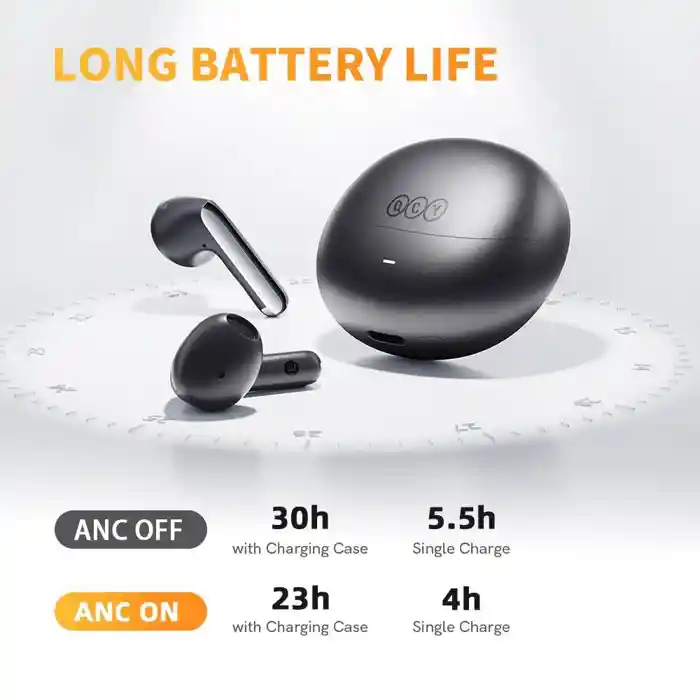QCY AilyBuds ht10 Pro True Wireless Earbuds with 4 Mics Noise Cancelling, Dual-Armature 10mm Driver in-Ear Headphone, Touch Control Type-C Charge Headset, Waterproof Ear Buds for Sport Workout